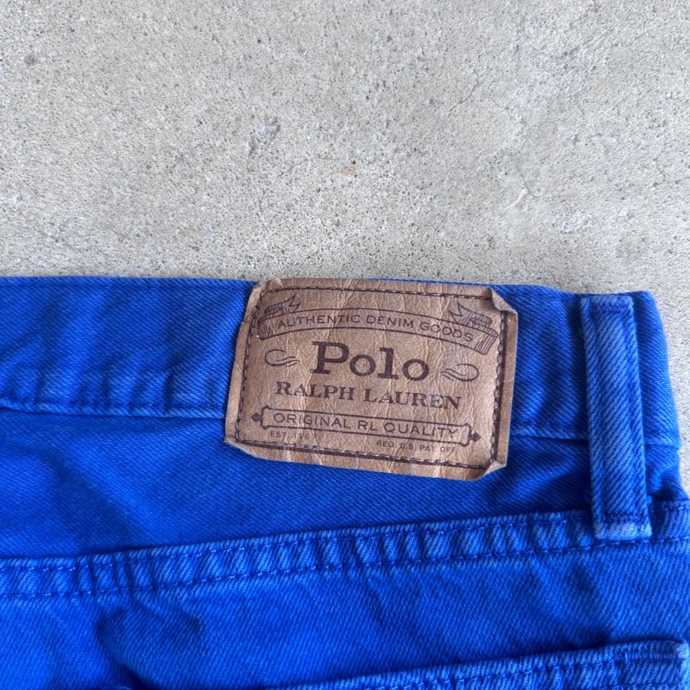 Polo Ralph Lauren Pants Mens 32x32 Blue Excellent Straight Leg Denim Twill - Picture 5 of 7